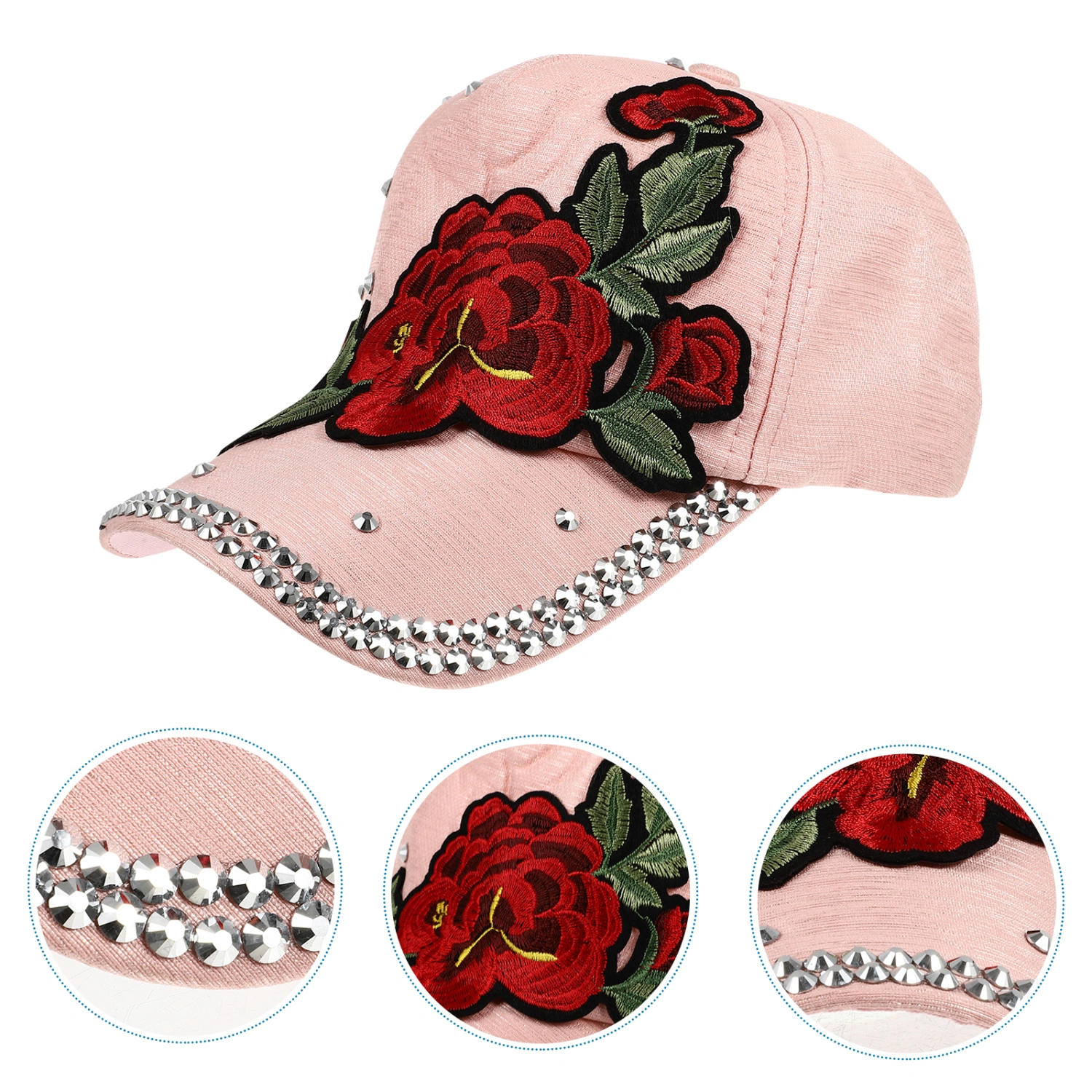 Fashion Rhinestone Hat Baseball Peaked Caps Outdoor Sun Hat for Women Girls