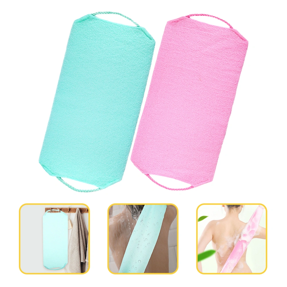 2pcs Exfoliating Shower Towels Bath Back Scrubber Towels Back Washing Towels