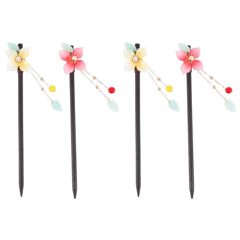 4pcs Vintage Tassel Hair Sticks Hair Chopsticks Chinese Tassel Hairpins