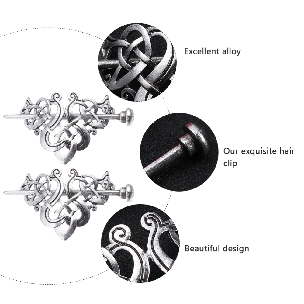 2pcs Alloy Viking Hair Clip Hairpin Hair Slide Hairpin Hair Slide Barrette