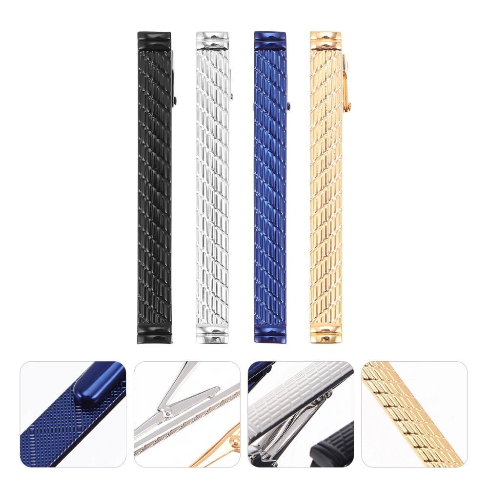 4Pcs Fashion Tie Clips Copper Delicate Necktie Clasps Business Necktie Clamps