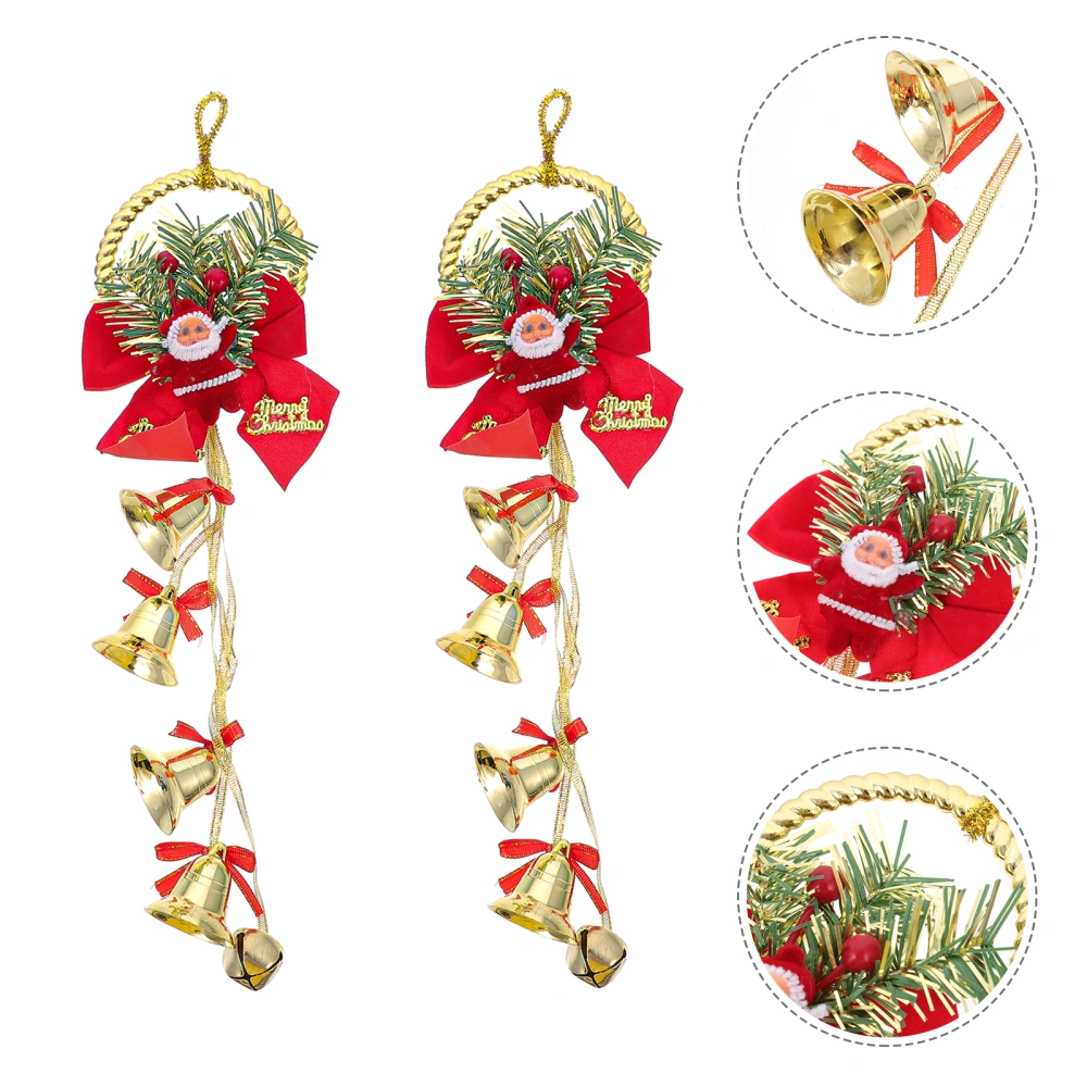 2pcs Decorative Bell Christmas Tree Pendants Scene Layout Bell Adornments