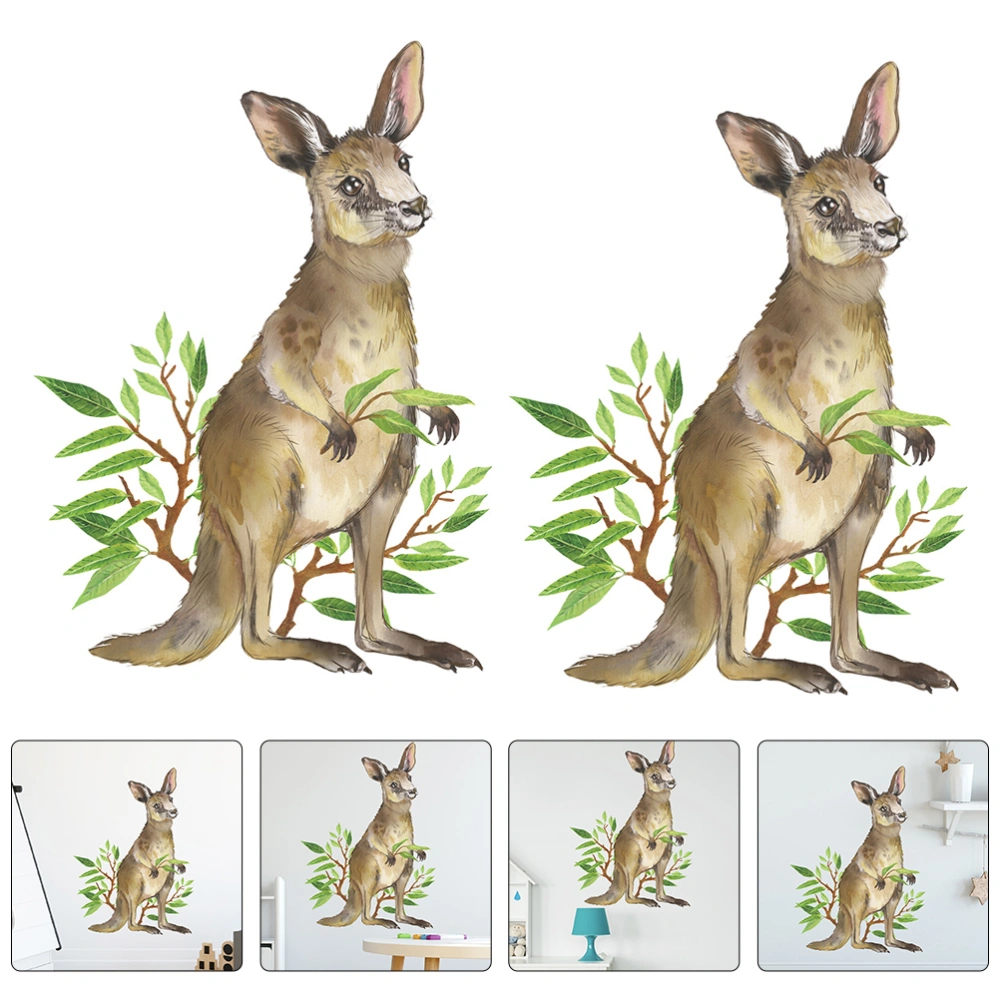 2 Sheets Exquisite Animal Wall Stickers Lovely Indoor Animal Wall Decal Decors