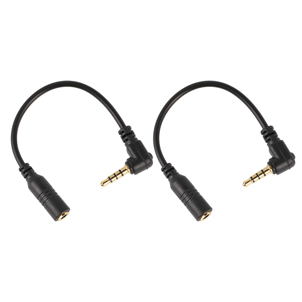 2PCS TRS to TRRS Converter 3.5mm Microphone Adapter Cable for Phone Tablet SLR