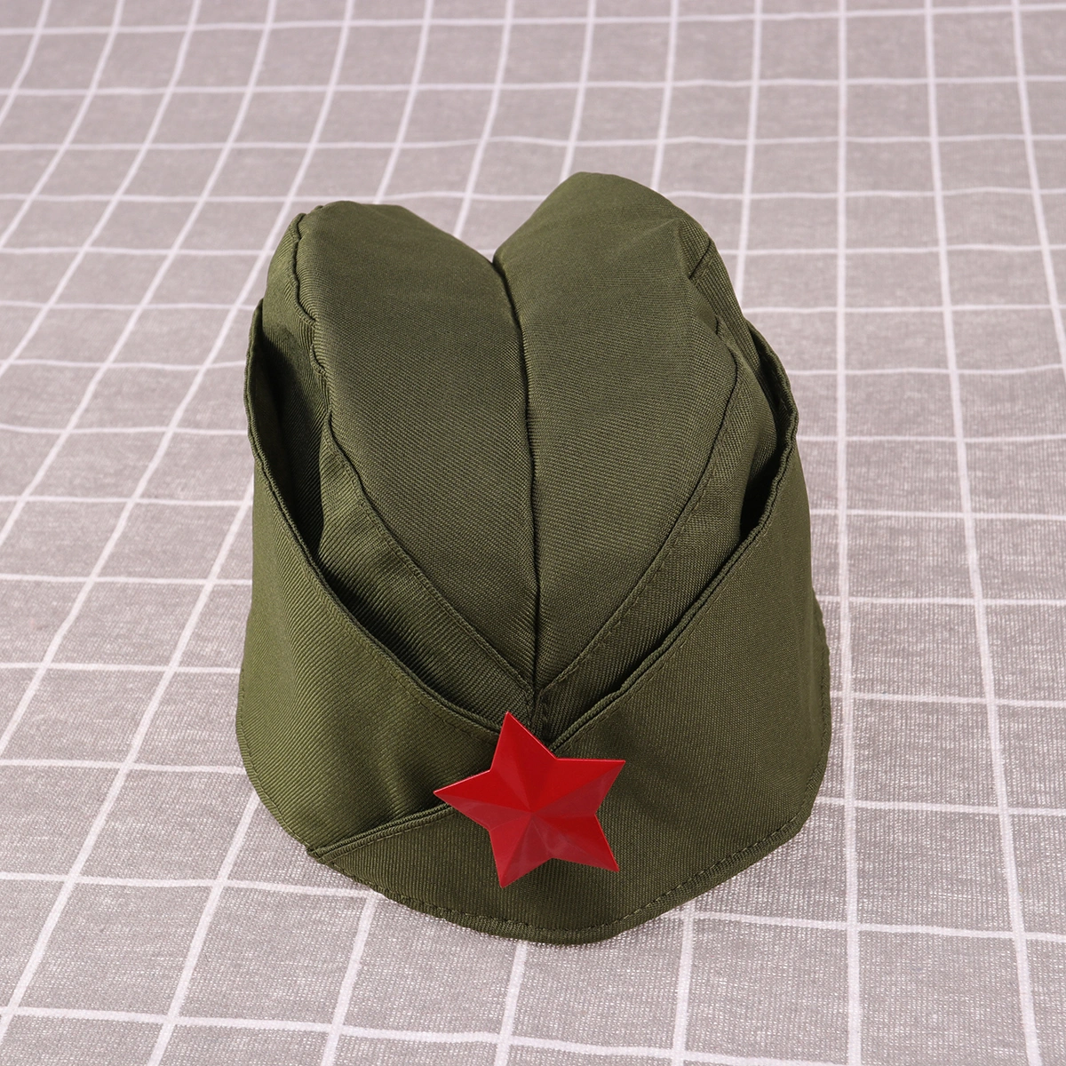 1PC Red Star Military Stage Performance Sailor Dance Boat Russian Tricorne Green