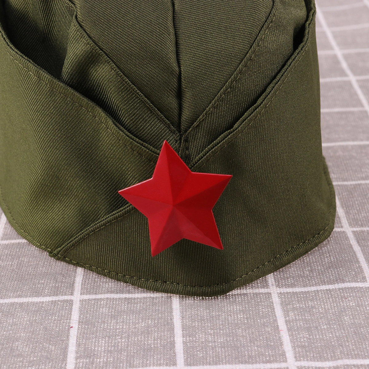 1PC Red Star Military Stage Performance Sailor Dance Boat Russian Tricorne Green