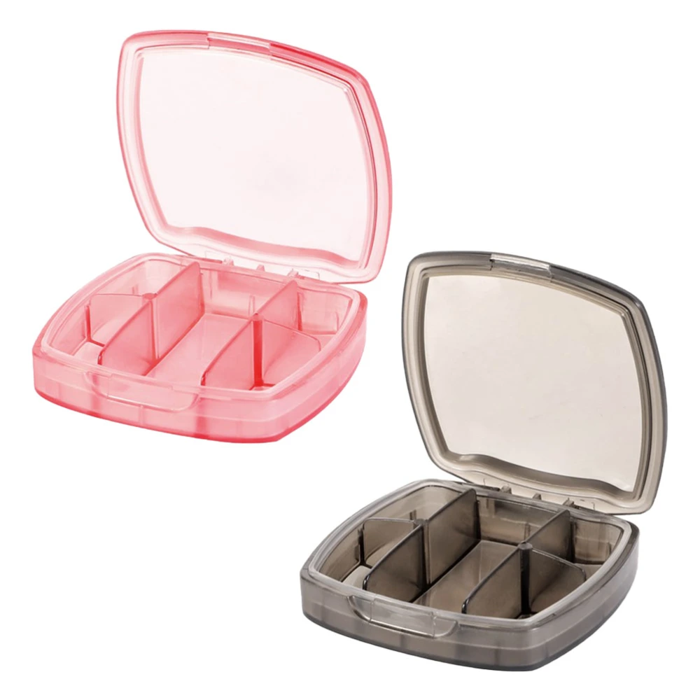 2pcs Transparent Pill Organizer Portable Medication Organizer Small Pill Box