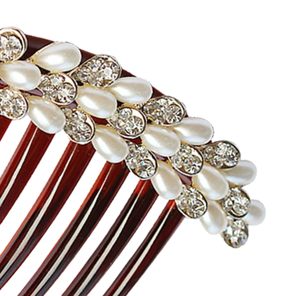 Alloy Rhinestone Hair Comb Retro Row Inserted Comb Hair Accessiories for Women Girls