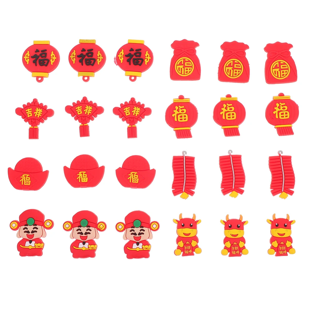 24pcs Chinese New Year Themed PVC Stickers for Phone Adorable PVC Decals