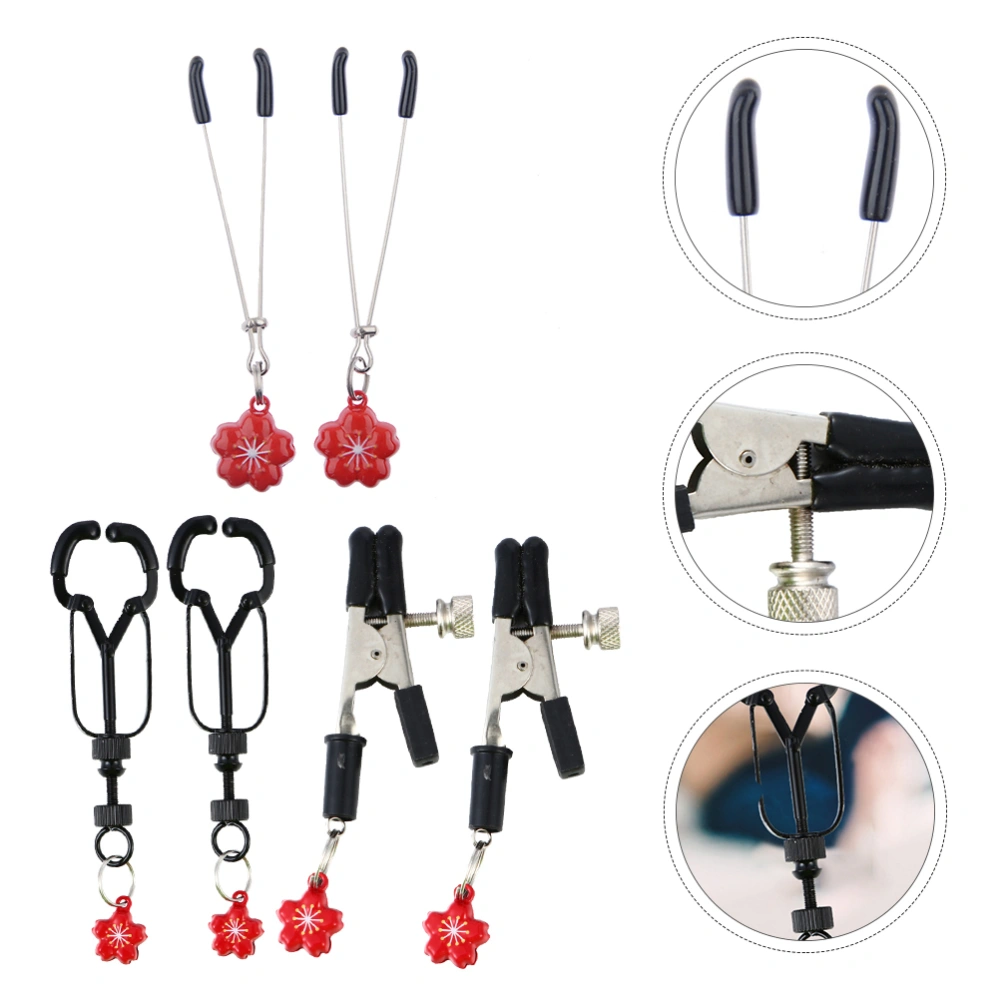 3Pairs Breast Clip SM Nipples Clamp with Pendent Sex Toys for Lover Couples