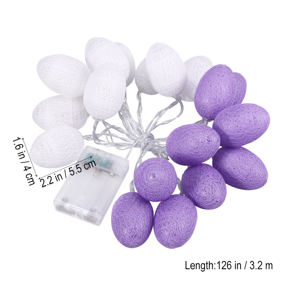 3.2M 20 LED Easter Eggs Light Strings for Garden Home Landscape Decorations (White and Purple Series Warm White)