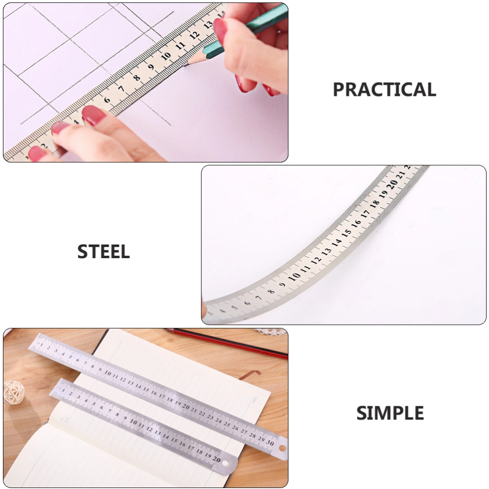 9Pcs Rulers Short Scale Rulers Measuring Rulers Steel Rulers Office Student Stationery