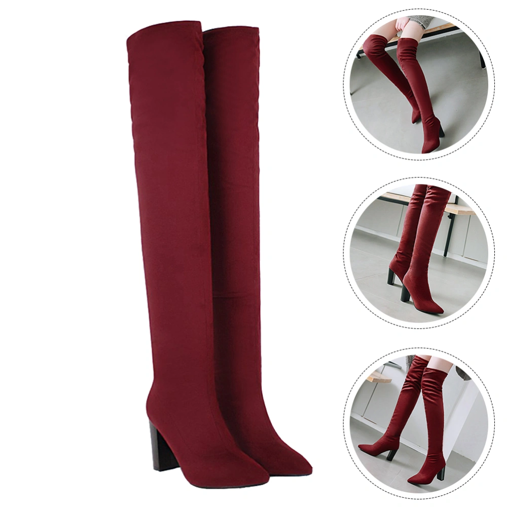 1 Pair Over The Knee Boots Woman High Heels Boots Winter Thigh High Boots