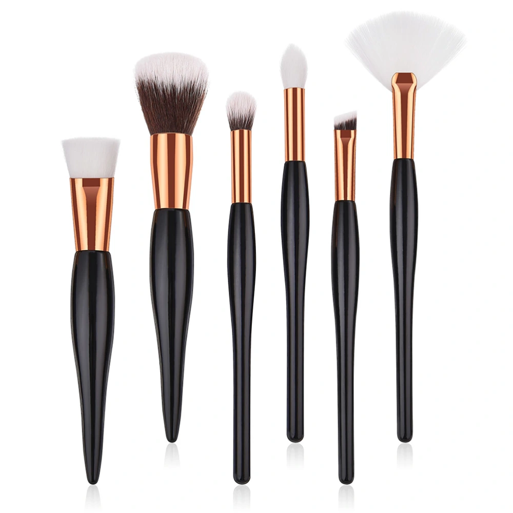 6pcs Professional Makeup Brush Highlight Blush Concealer Foundation Cosmetic Brush Makeup Tool (T-06-008 Black)