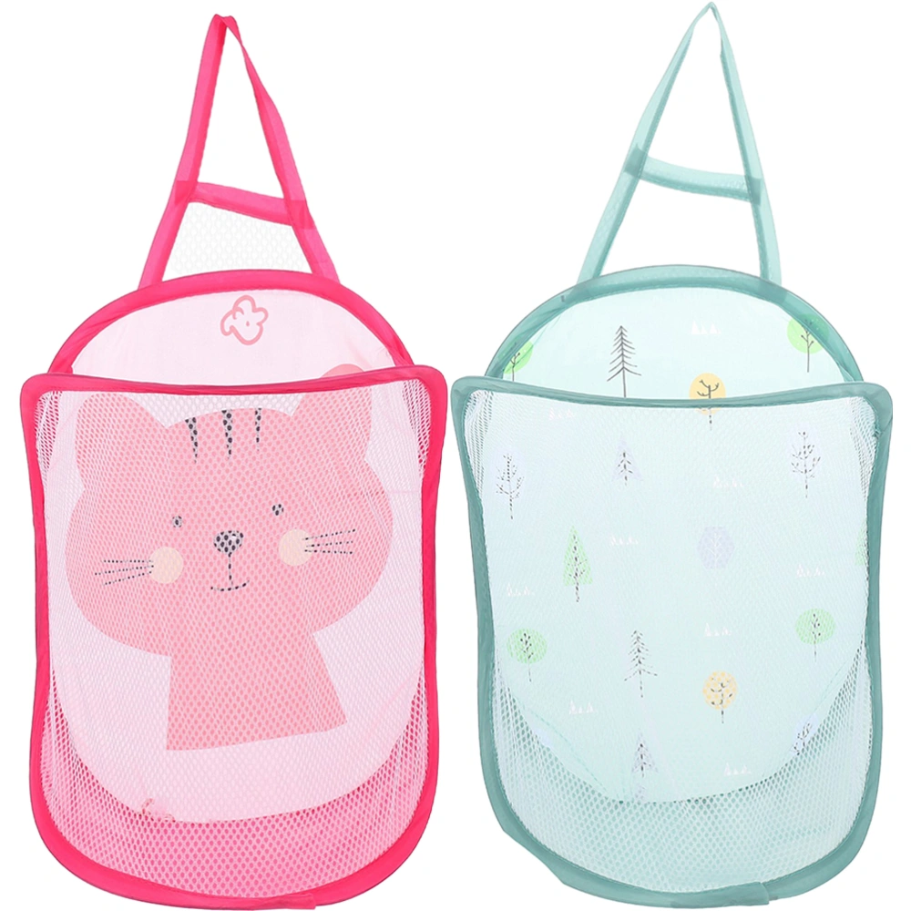 2pcs Hanging Laundry Hamper Foldable Pop-up Mesh Hamper Dirty Clothes Basket