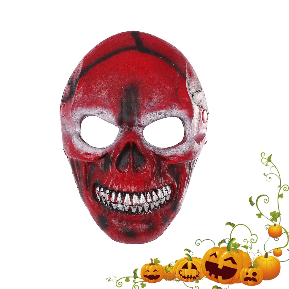 Halloween 3D Mask PU Bloody Skull Mask Ghost Festival Banquet Full Face Mask (Red)