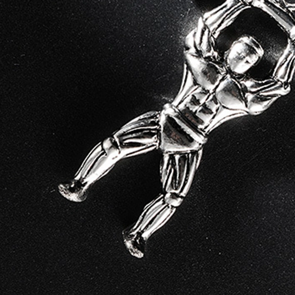 Style Bodybuilder Charm Neck Chain Titanium Steel Muscle Men with Barbell Pendant Necklace for Men