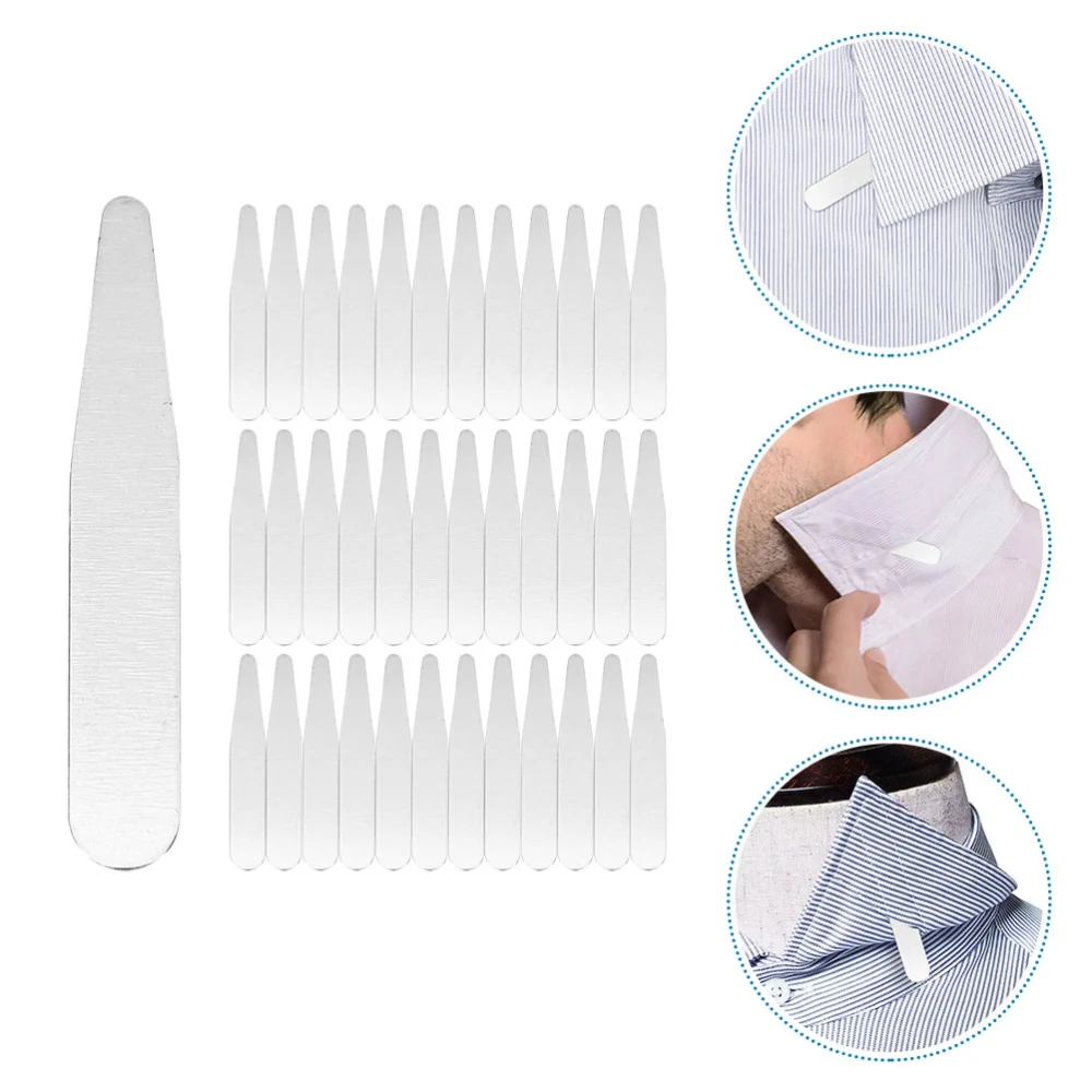 36pcs Stainless Steel Collar Stays Men Suit Collar Stays for Men's Dress Shirts