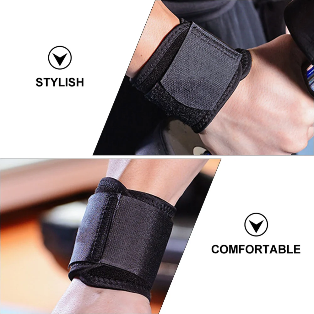 2Pcs Breathable Athletic Wristband Sports Wrist Support Protection Brace (Black)