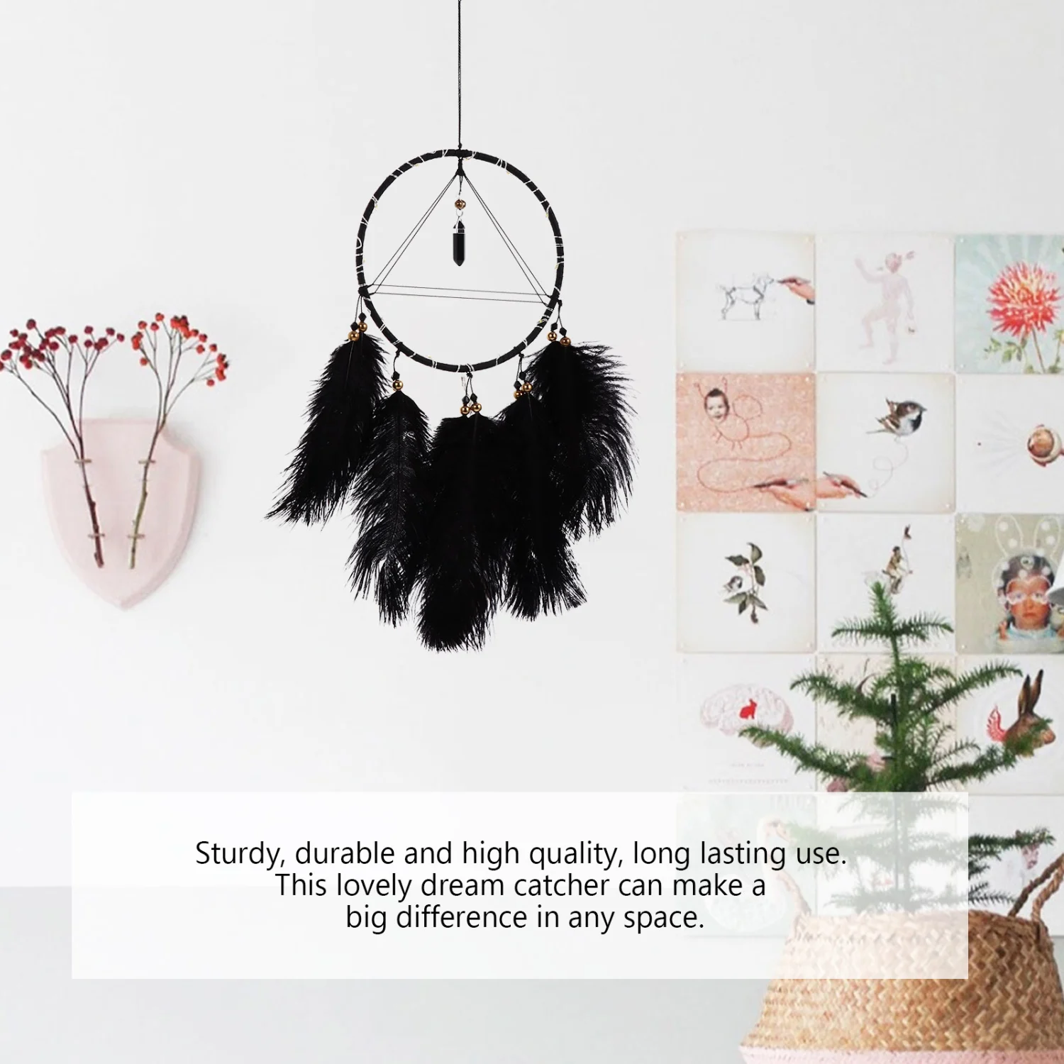 Handmade Dream Catcher Feather Wall Hanging Dreamcatcher with Lights Home Decor