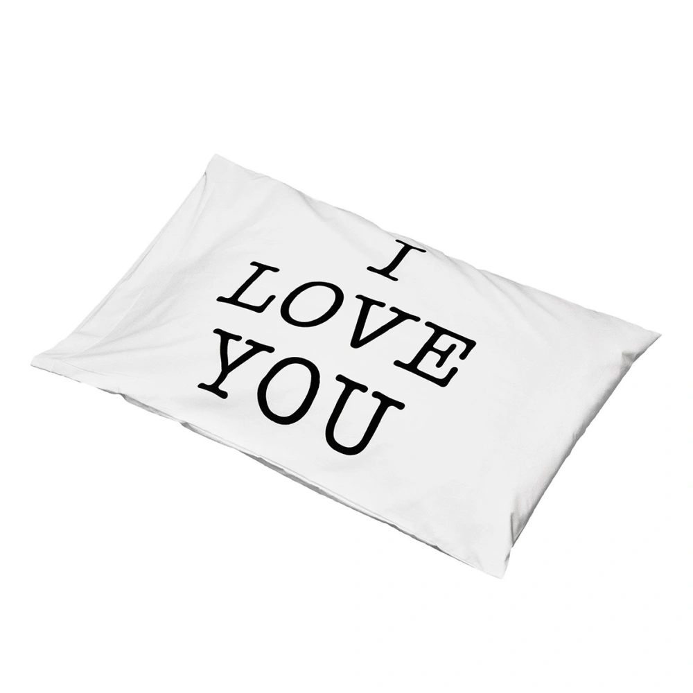 2pcs I Love You & Love You More Pillowcase Pair for Bedroom Home Decoration Set Anniversary Valentine's Day Gift