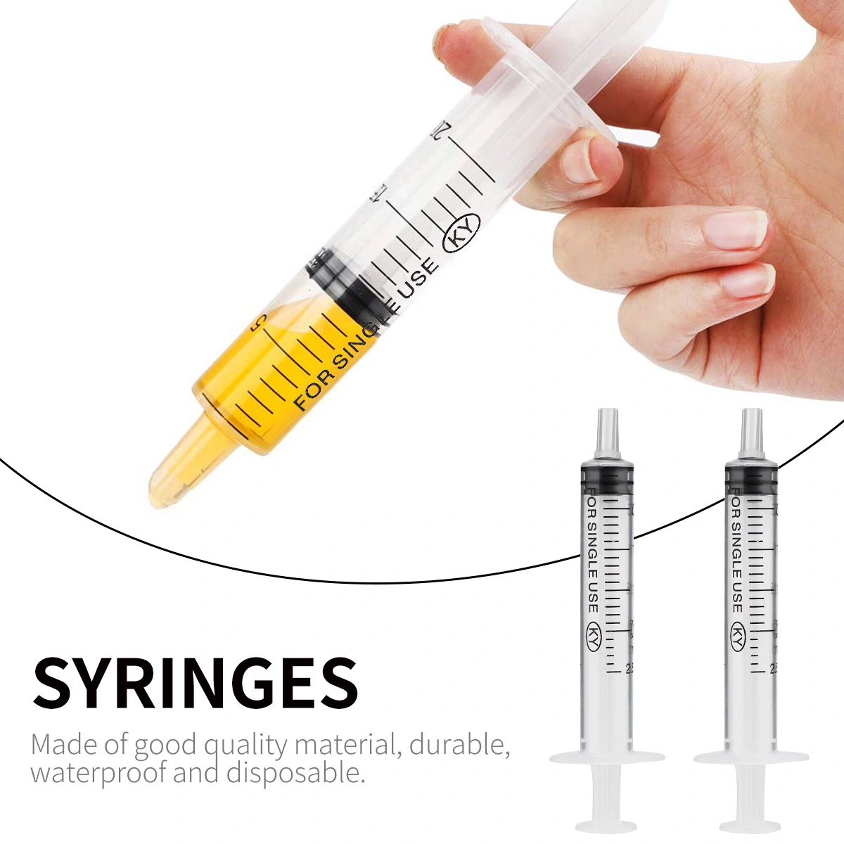 100pcs 2.5ml Disposable  with Measurement Without Needle Push Style Plastic Injector Discard after Use for Scientific Labs Home