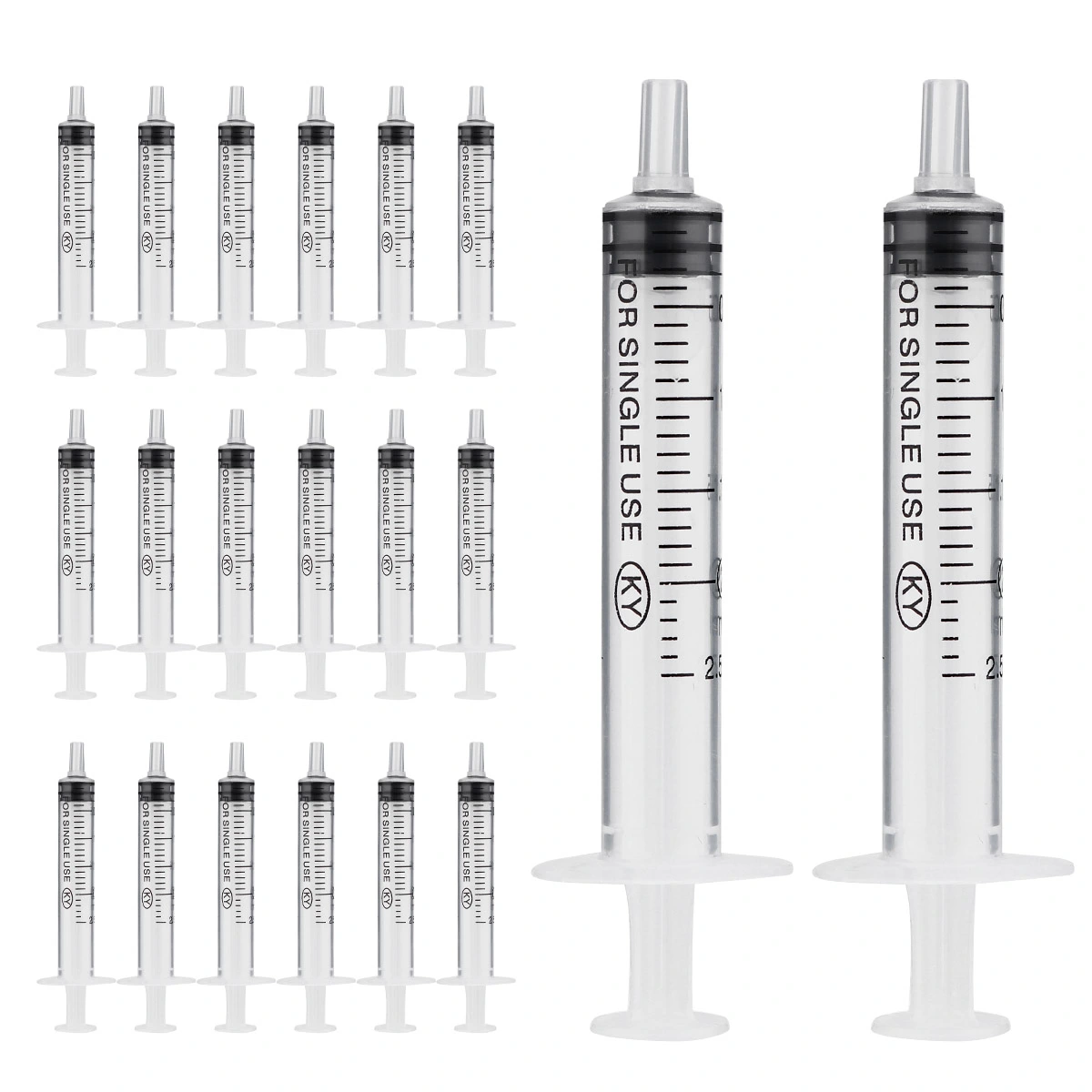 100pcs 2.5ml Disposable  with Measurement Without Needle Push Style Plastic Injector Discard after Use for Scientific Labs Home