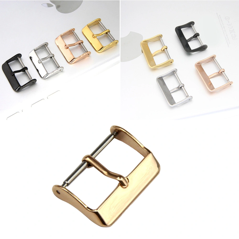 1pc Stainless Steel Watch Clasp Watch Band Buckle Watch Accessories 16mm for Women Men Golden