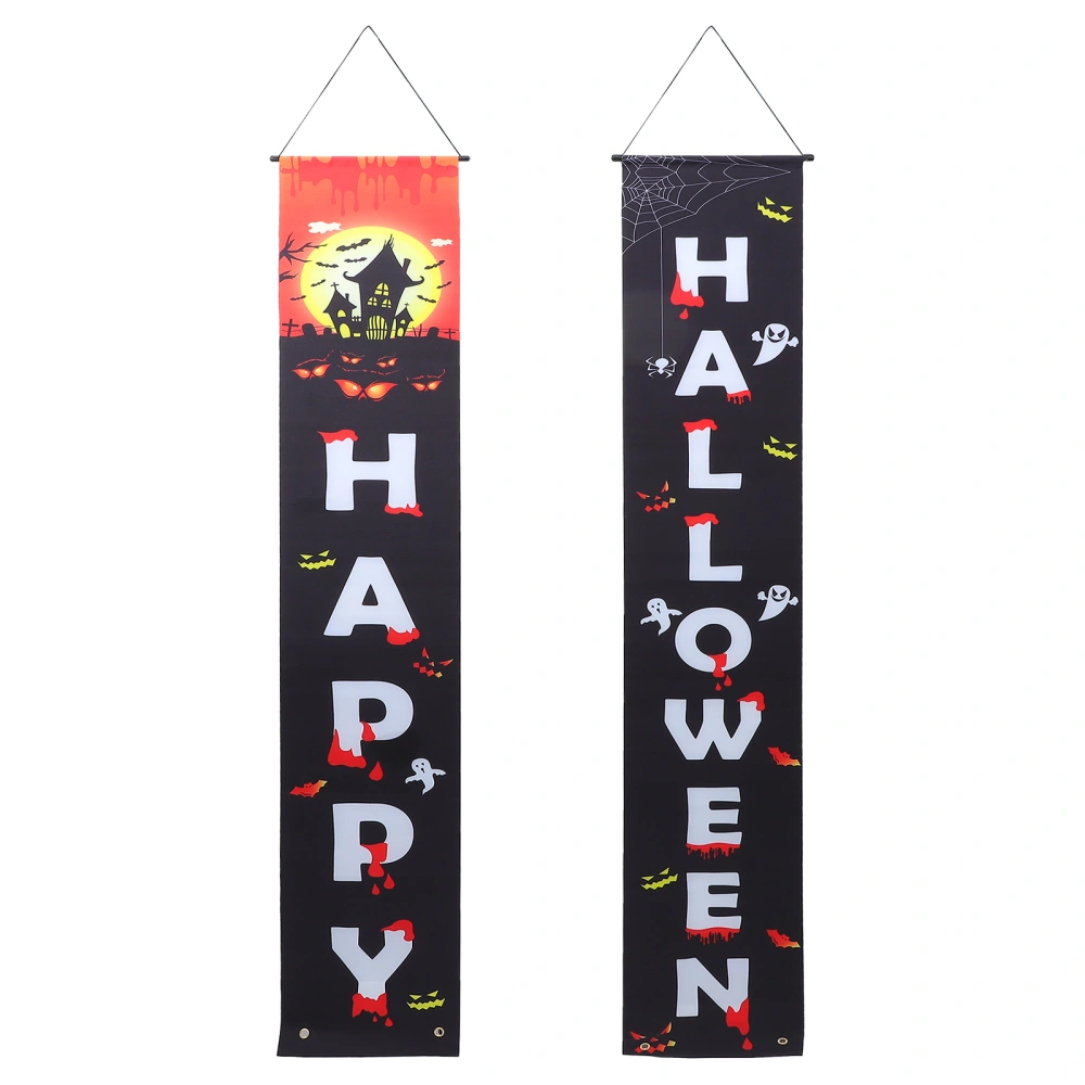 1 Pair Halloween Door Couplets Halloween Decors Halloween Front Door Banners