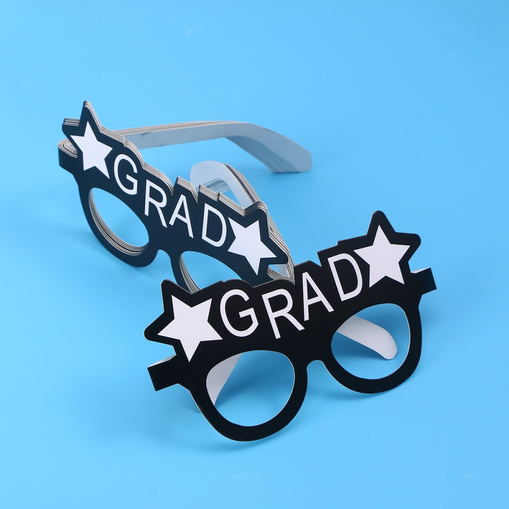 16 Pcs Graduation Grad and Graduation Hat Glasses Eyewears Paper Photo Booth Props 2019 Graduation Party Decorations (Black)