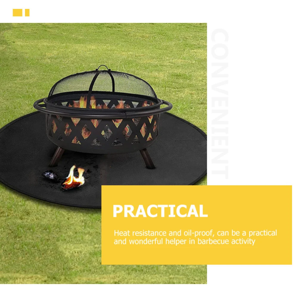 Fire Pit Mat Outdoor Grill Cushion BBQ Waterproof Reusable Fireproof Mat