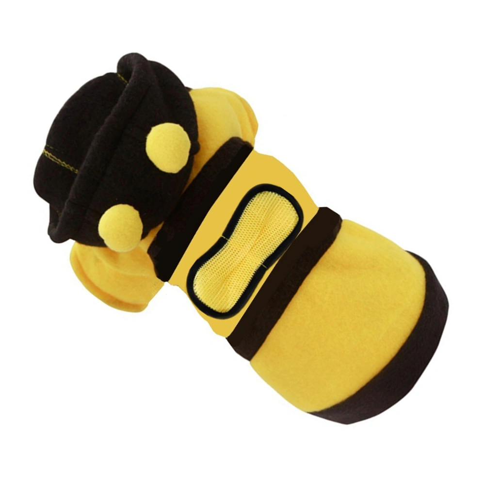 Pet Dress-up Costume Dog One-Piece Clothes Pet Costume Four-leg Bee Cosplay Clothes Yellow and Black Size S