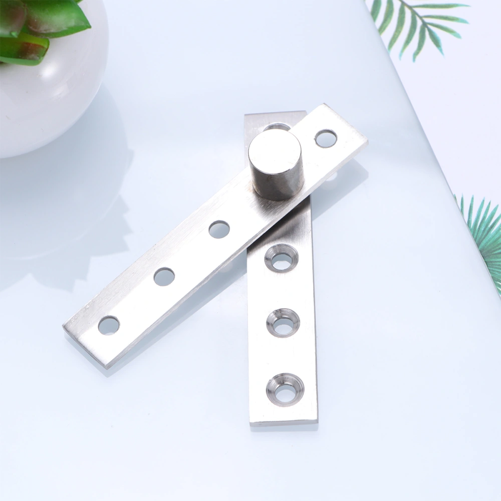 1Pc 360 Degree Rotating Hinge Stainless Steel Door Pivot Up Down Shaft Furniture Hinges with Eccentric Shaft Size M (Silver)