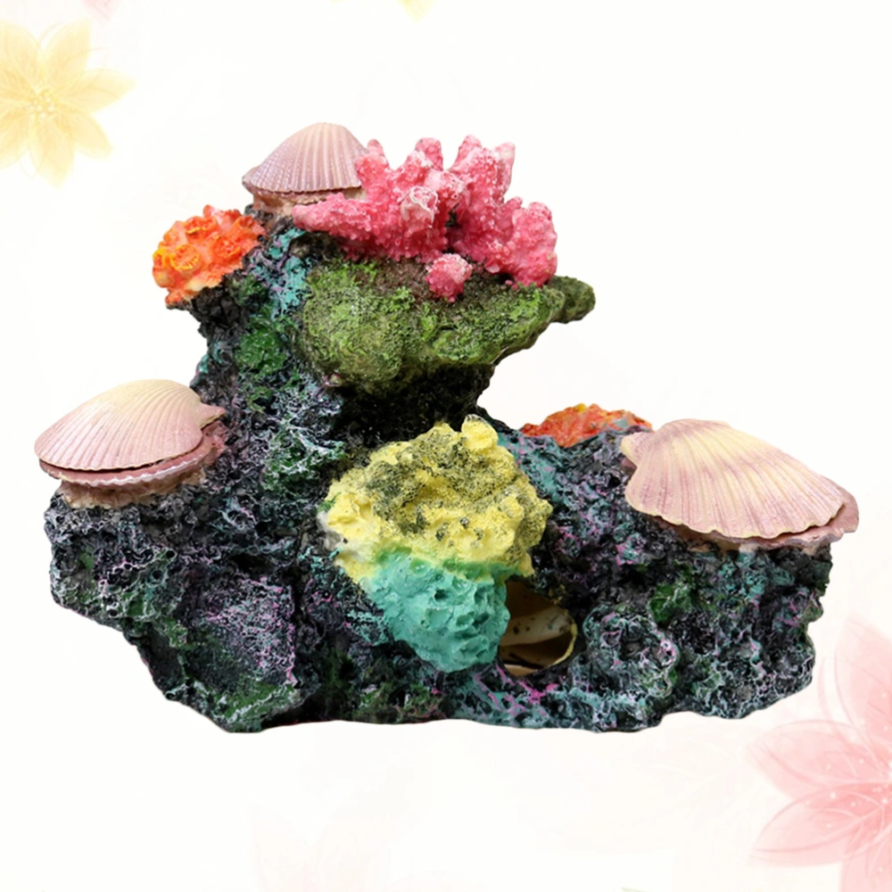 Artificial Coral Fish Tank Plant Decor Aquarium Water Plant Beautiful Coral Aquarium Decorations Underwater Resin Plant for Home (Colorful)