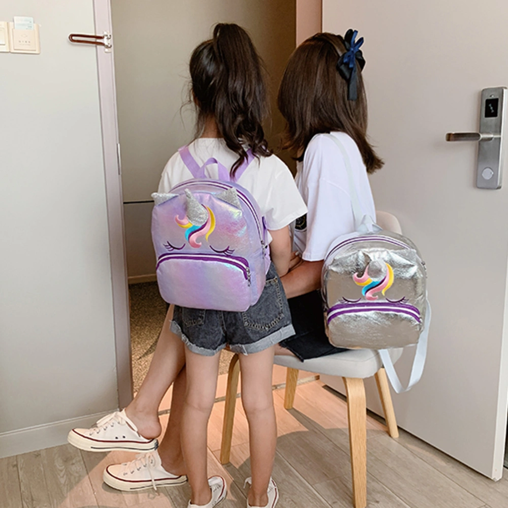 Unicorn Schoolbag PU Children Backpack Student Backpack for Pupil