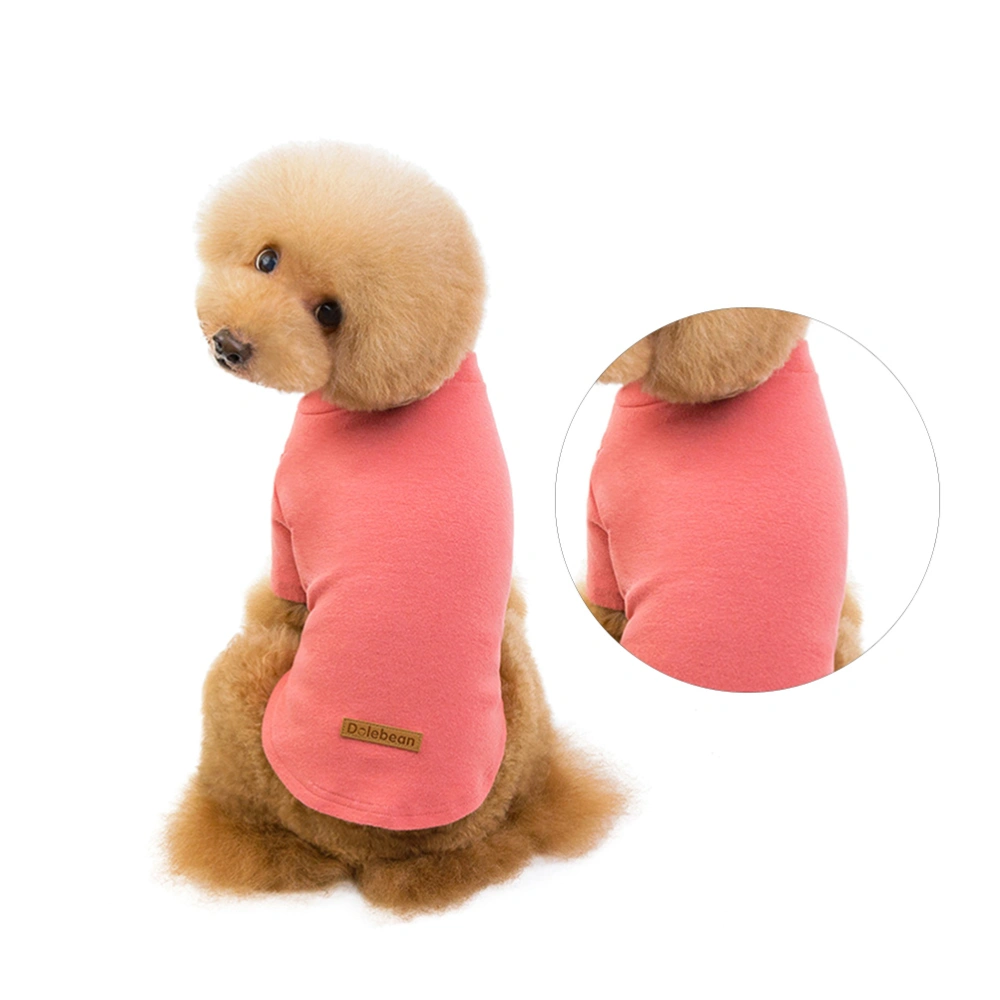 Pet Solid Color Shirt Pet Fashion Cotton Clothes Pet Leisure Costume Teddy Undershirt Pajamas (Pink, Size 2XL)