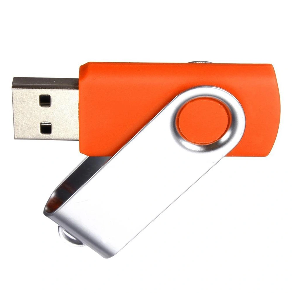 USB 2.0 Flash Drive Swivel U Disk Durable Flash Memory Stick Storage Disk(Orange)