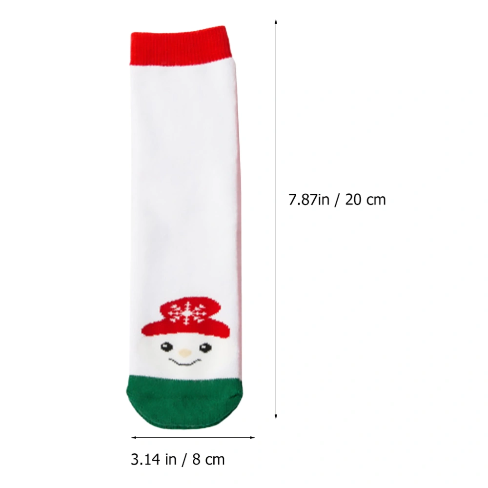 3Pairs Christmas Series Socks Baby Cotton Socks Middle Tube Socks (Random Color)