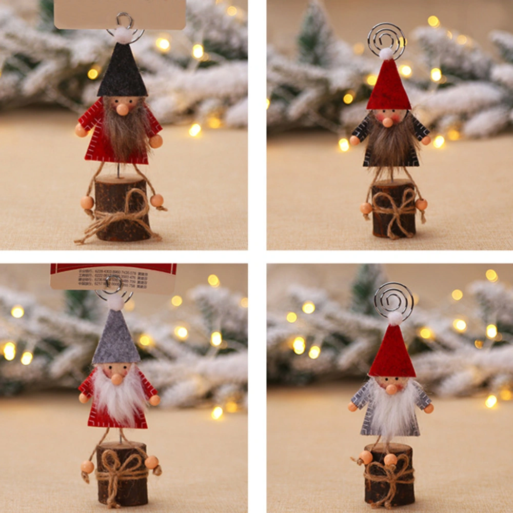 Christmas Decoration Message Note Folder Photo Clip Gray Clothes Forest People Business Holder