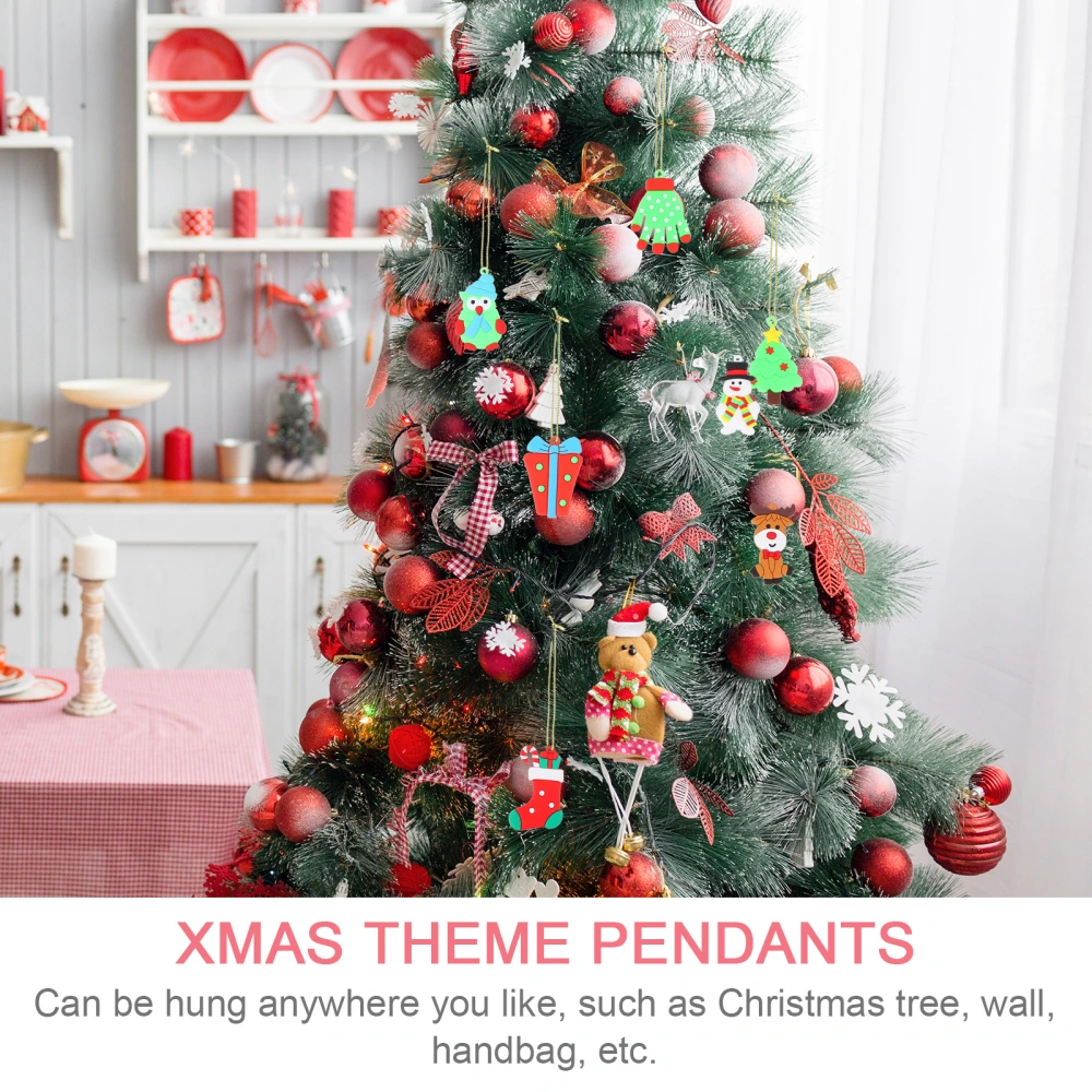 12pcs  Christmas Scene Decoration Pendant Pvc Cartoon Christmas Tree Ornaments