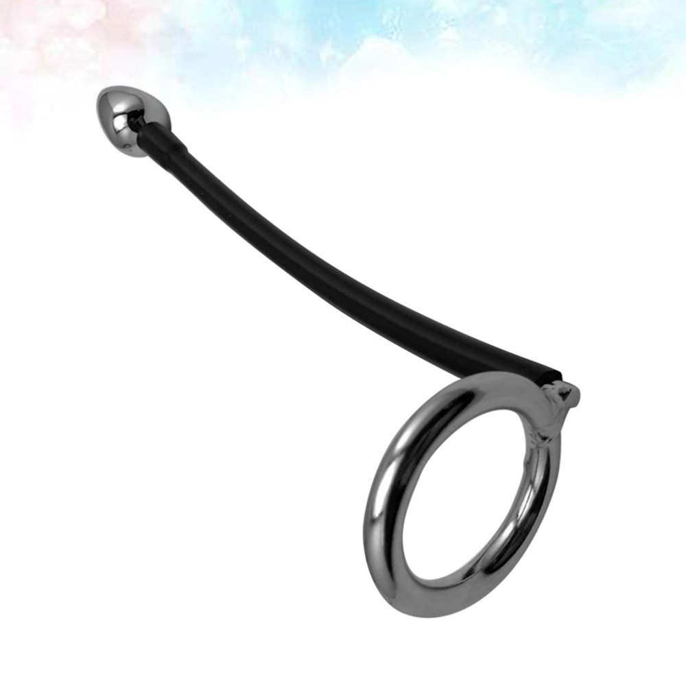 Stainless Steel Dual-Use Anal Plug Butt Plug Penis Ring Prostate Massager Sex Flirting Toy (Black, Small Size)