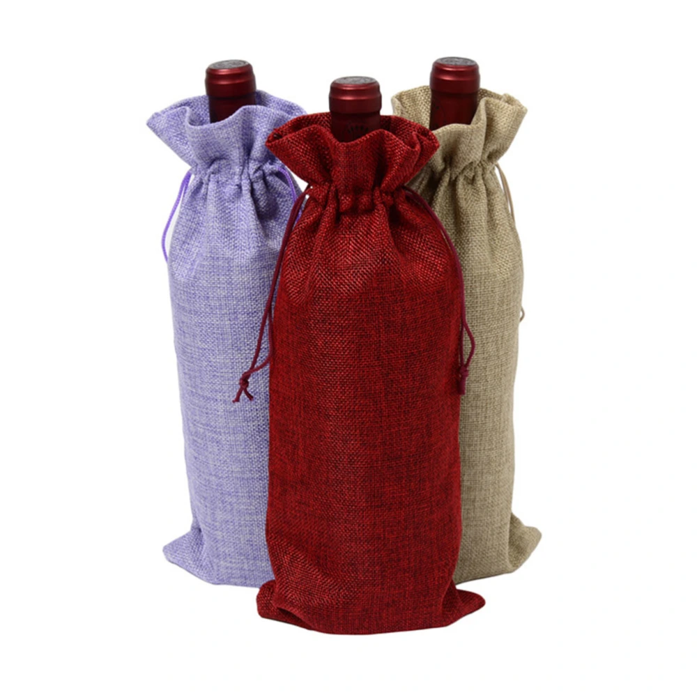 10Pcs Jute Wine Bags Wine Bottle Cover 1 to 10 Numbers Wine Totes Gift Bags