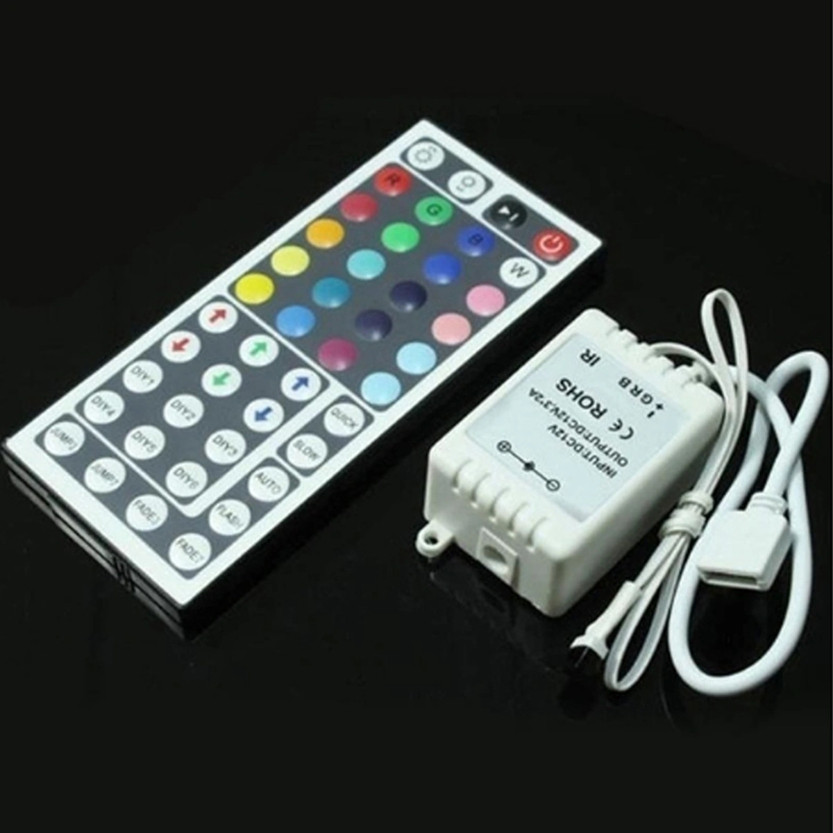 3PCS 5M RGB LED Strip Light Kit LED Light Rope with Multi-Color 44 Key IR Remote Controller DC 12V 6A Power Supply Adapter - 3528