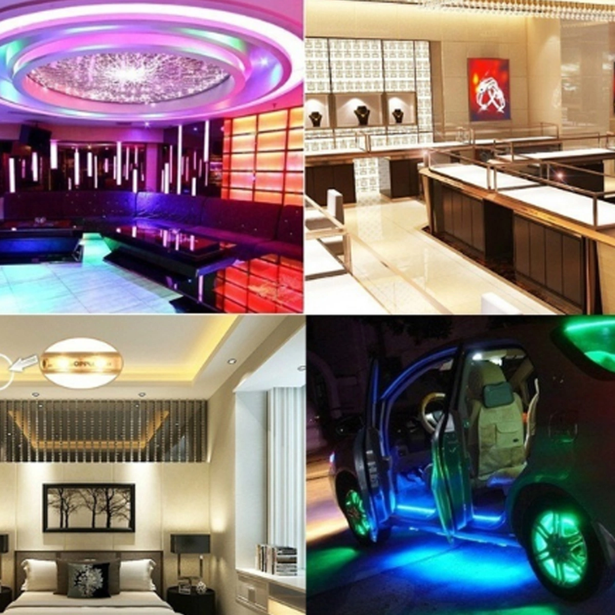 3PCS 5M RGB LED Strip Light Kit LED Light Rope with Multi-Color 44 Key IR Remote Controller DC 12V 6A Power Supply Adapter - 3528