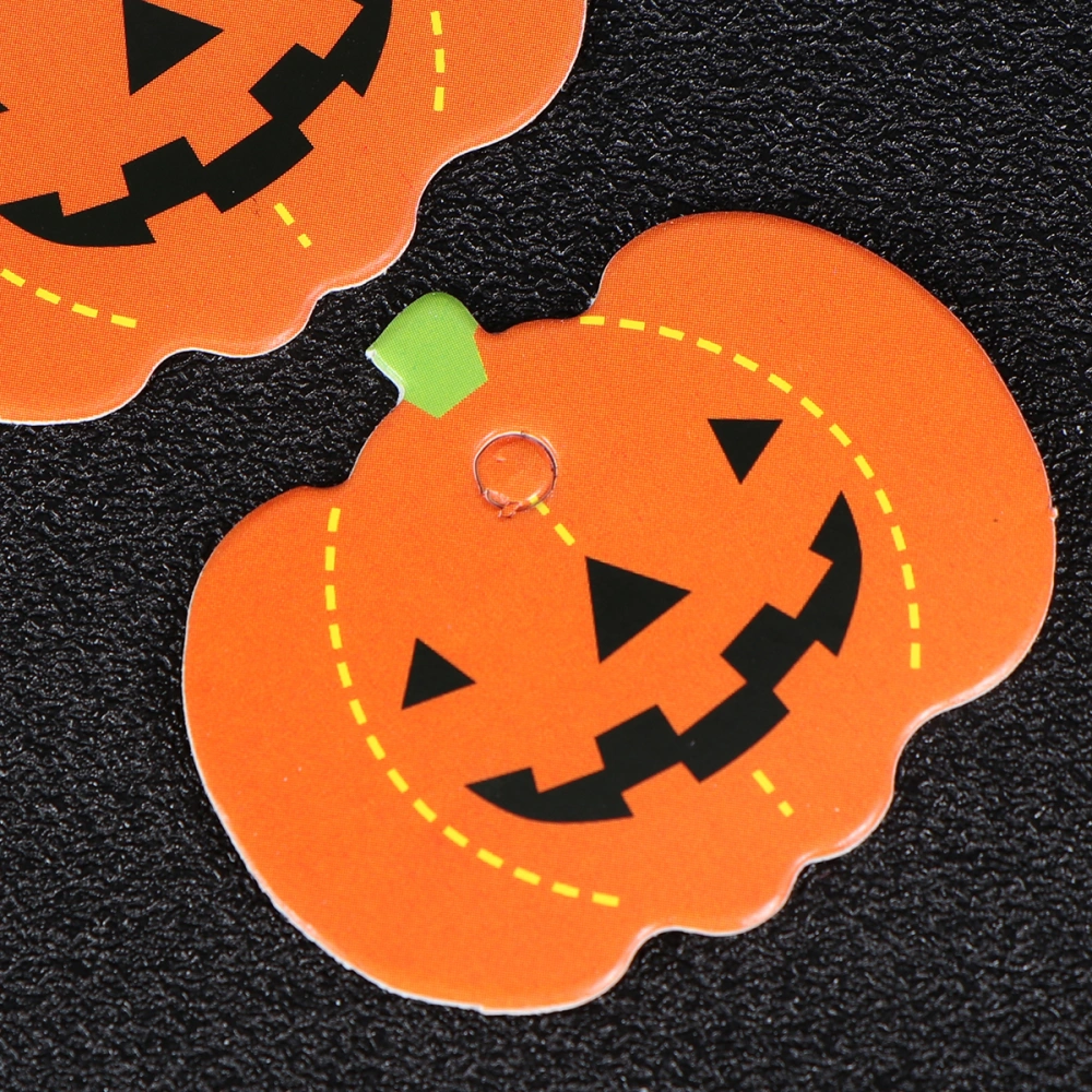 100 Pcs Halloween Pumpkin Shaped Hanging Tag Funny Fashion Gift Tags Paper Hanging Pumpkin Hanging Pendants DIY Party Decorations with Pre-cut Holes (Orange)