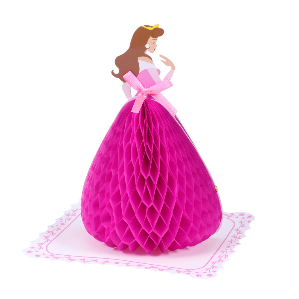 Greeting Cards Creative Three-dimensional Birthday Printing Message Blessing Gift Card(Dancing Pink)