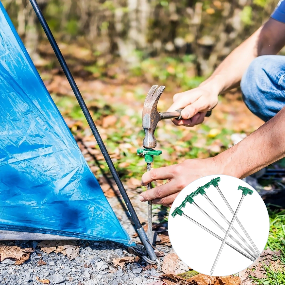 5pcs Outdoor Camping Tent Stakes Steel Tent Nails Ground Tent Accessories