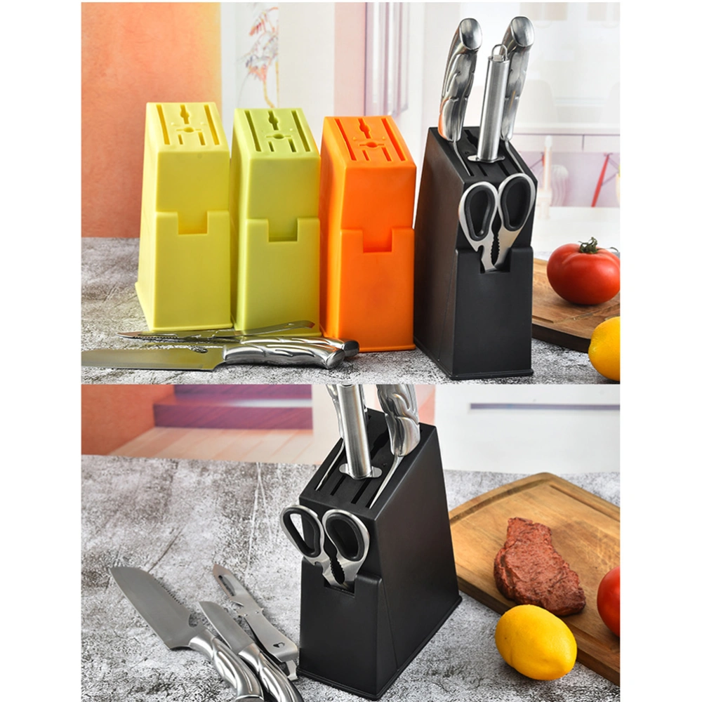 Useful Plastic Knives Holder Creative Storage Organizer Shelf Drain Rack Cutlery Display Stand for Home Kitchen(Black)