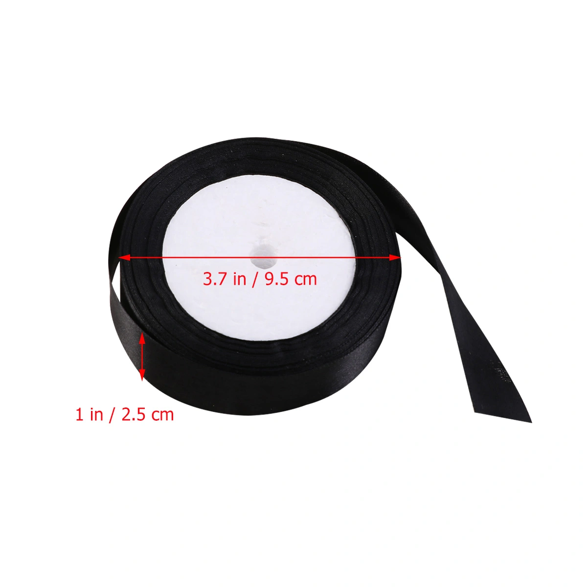 1 Roll Double-sided Ribbon Satin Ribbon Party Decoration Craft Ribbon Cake Shop Wedding Birthdy Gift Wrapping Tape 25 Yards (Black)