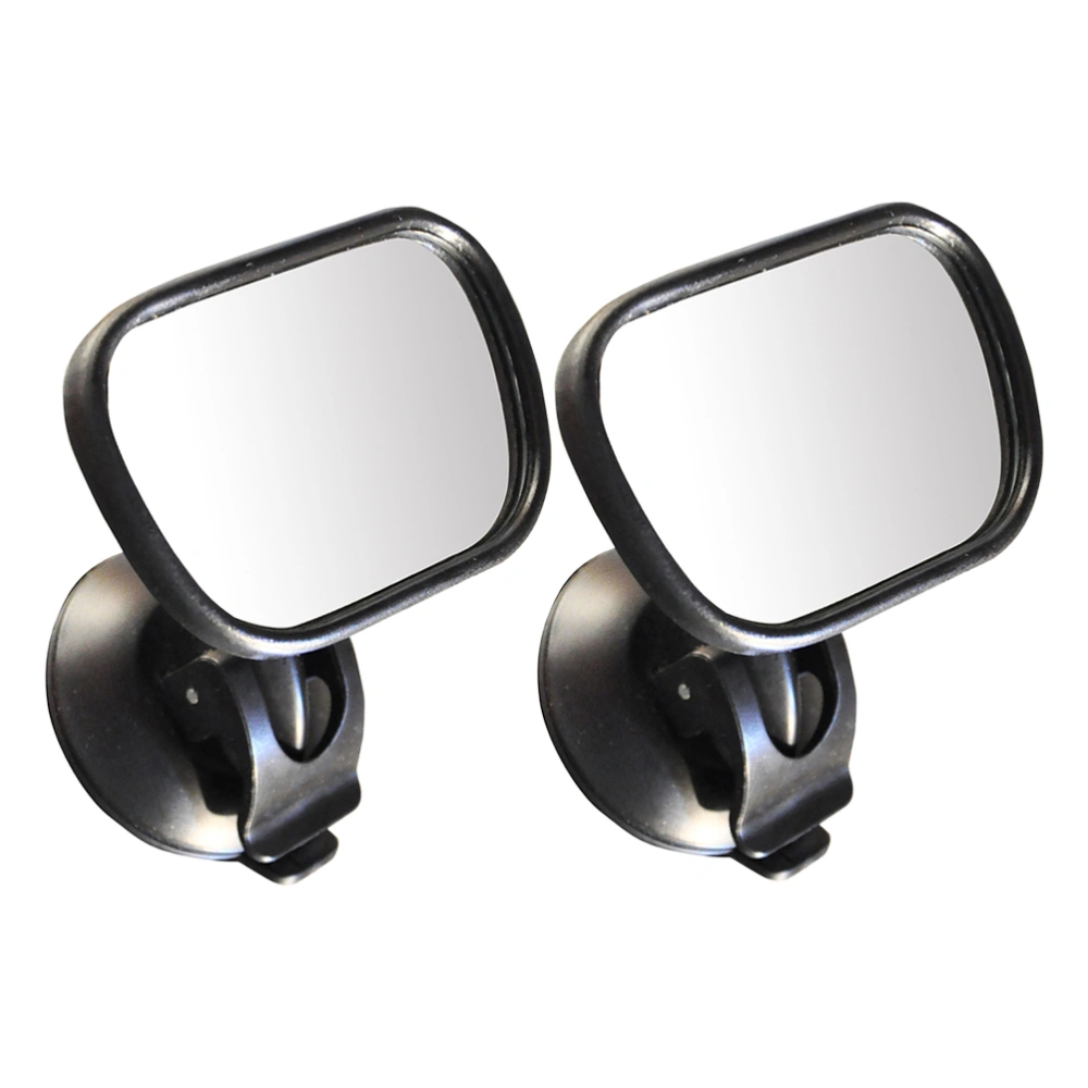 2Pcs Adjustable Back Side Format Mirrors Blind Spot Mirror for Parking Auxiliary Rearview Mirror Looking Baby(Black)